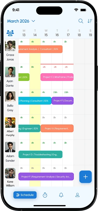 eResource Scheduler mobile app screen